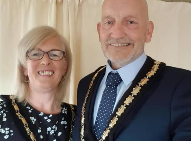 Mayor of Skegness Coun Trevor Burnham with the Mayoress, Jane.
