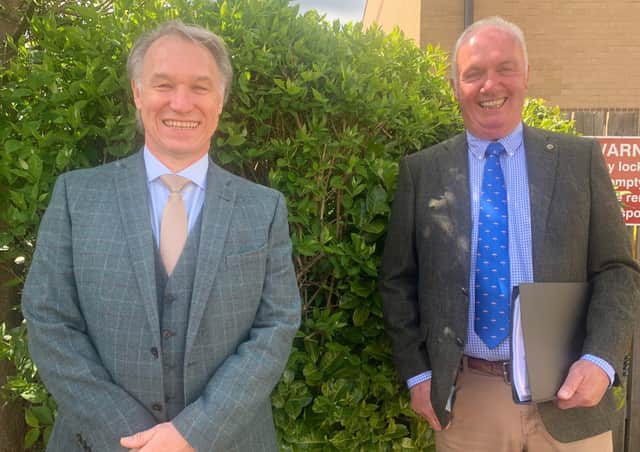 Newly elected councillor Peter Morris, right, with West Lindsey chief executive Ian Knowles