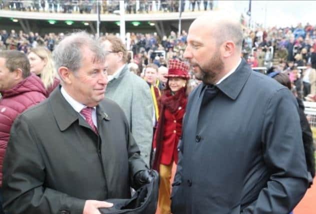 Ed Nicholson, right, with JP McManus.