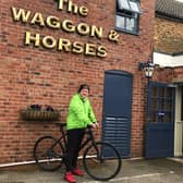 Duncan Shields, from Caythorpe, is preparing to cycle 250 miles in June to raise money for Maggie's Centre, supported by the Waggon and Horses pub.