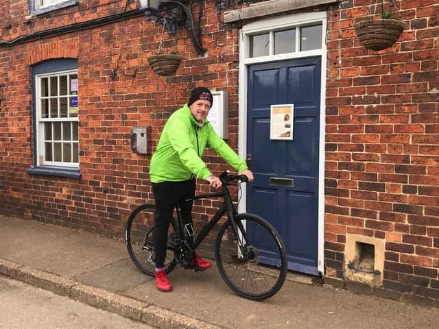 Duncan Shields, from Caythorpe, is preparing to cycle 250 miles in June to raise money for Maggie's Centre, supported by the Waggon and Horses pub.