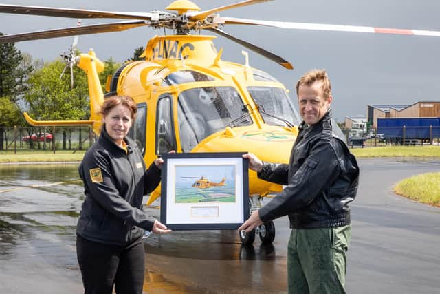 RAF Waddington's Station Commander, Gp Capt Kilvington visited the Lincolnshire and Nottinghamshire Air Ambulance as they made their final flight from RAF Waddington. The short flight across the A15 sees the Air Ambulance crew move to their new building and hangar. EMN-211105-152916001