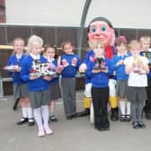 The unveiling at Skegness Infant School 10 years ago.