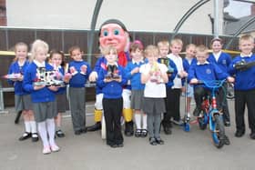 The unveiling at Skegness Infant School 10 years ago.