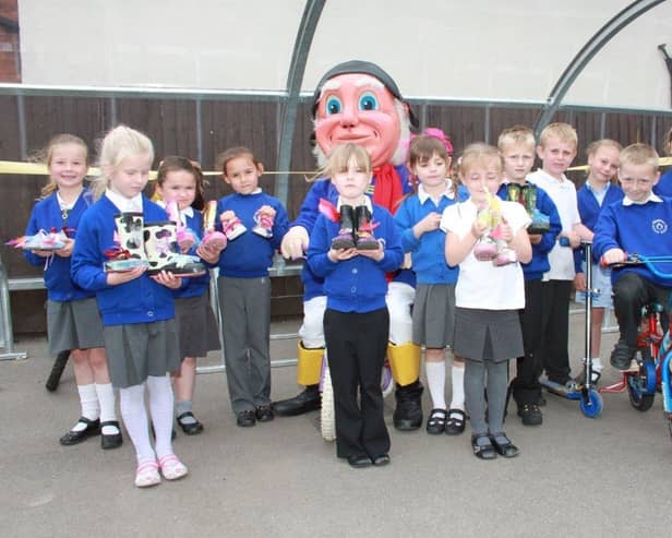 The unveiling at Skegness Infant School 10 years ago.