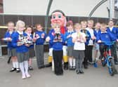 The unveiling at Skegness Infant School 10 years ago.