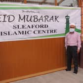 Putting out a goodwill message as the Sleaford Islamic Centre celebrated Eid-Ul-Fitr. EMN-211205-161559001