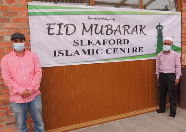 Putting out a goodwill message as the Sleaford Islamic Centre celebrated Eid-Ul-Fitr. EMN-211205-161559001