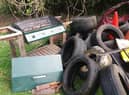 A variety of junk was dumped, polluting the Ancaster Valley SSSI, some time during the past two weeks.