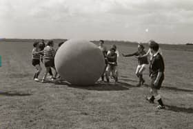 Action from the Boston Pushball Championships of 1971.