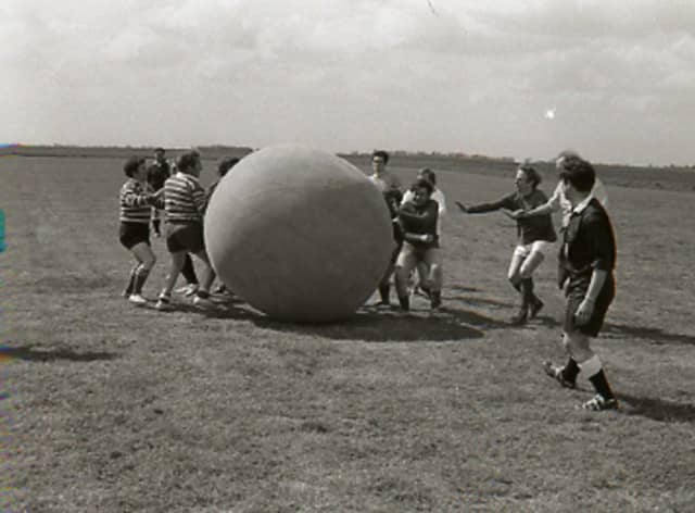 Action from the Boston Pushball Championships of 1971.