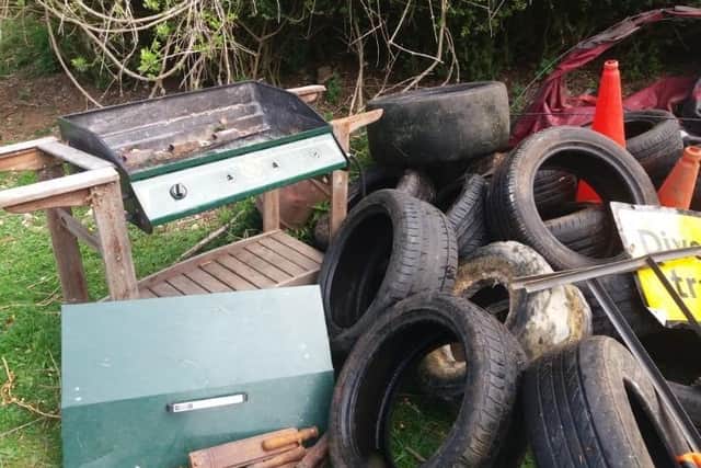 A variety of junk was dumped, polluting the Ancaster Valley SSSI, some time during the past two weeks. EMN-210514-185537001