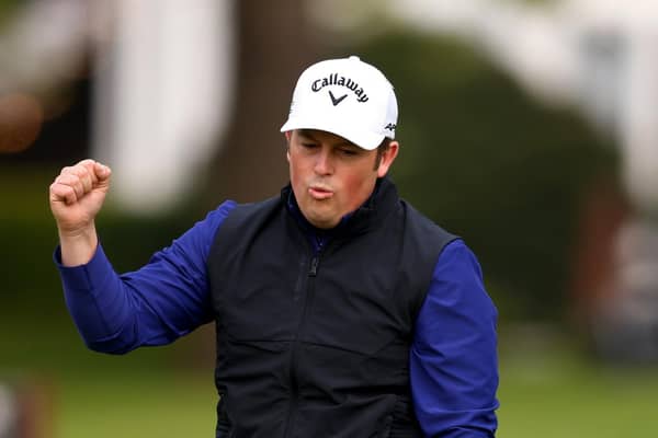 Celebrating a birdie on day three. Photo: Getty Images