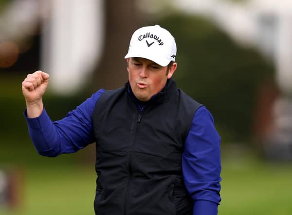 Celebrating a birdie on day three. Photo: Getty Images