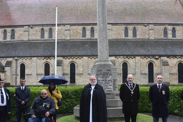 The local branch of the Royal British Legion joined the nation for a ceremony to mark the 100th anniversary of the Royal British Legion in Skegness. Photo: Barry Robinson.