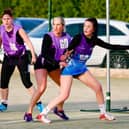 Netball action. Photo: David Dales