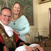 The Mayor of Louth, Councillor Darren Hobson, with Mayoress Sarah-Jayne Hobson.