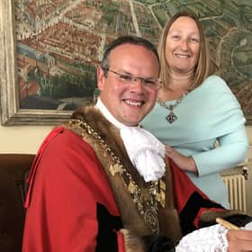 The Mayor of Louth, Councillor Darren Hobson, with Mayoress Sarah-Jayne Hobson.