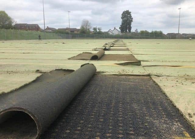 Contractors started to rip up the old pitch surface on Monday (May 17).
