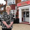 Kathleen Milward outside the Fairfax Hotel in Skegness.