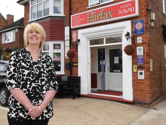 Kathleen Milward outside the Fairfax Hotel in Skegness.