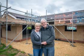 Husband and wife Dave Turner and Olwyn Cornwell from Market Deeping in Lincolnshire suffered a major fire at their home. To help rebuild their bungalow, Forterra donated bricks and blocks. 
Copyright Mike Sewell 2021
14th May 2021 

(Commissioned by Emily Mahon - Unsworth Sugden)