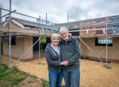 Husband and wife Dave Turner and Olwyn Cornwell from Market Deeping in Lincolnshire suffered a major fire at their home. To help rebuild their bungalow, Forterra donated bricks and blocks. 
Copyright Mike Sewell 2021
14th May 2021 

(Commissioned by Emily Mahon - Unsworth Sugden)