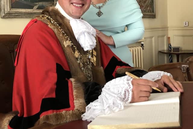 The Mayor of Louth, Councillor Darren Hobson, with Mayoress Sarah-Jayne Hobson.