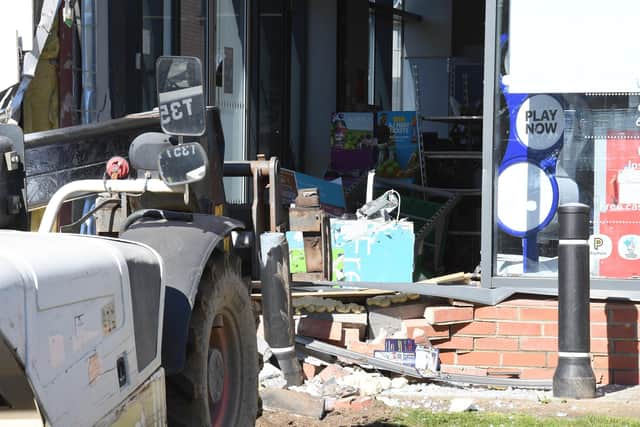 Thieves targeted the cash machine in the corner of the store in the ram raid at Ancaster Co-op. EMN-210519-095329001