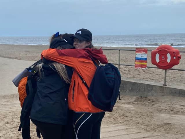 We made it - the Miles for Minds team after completing their walk from Donna Nook to Skegness.