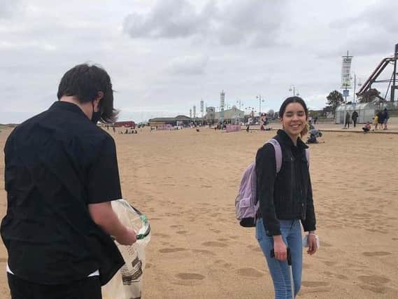Lincolnshire Climate Conscious Students on a previous litter pick in Skegness.