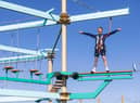 Olympic gymnast Nile Wilson at the new adventure park at Golden Sands Holiday Park in Mablethorpe.