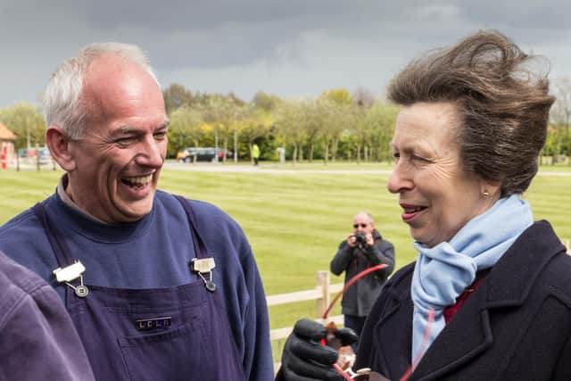 Paul Walkinshaw shares a joke with HRH The Princess Royal, Princess
Anne, after driving the locomotive No. 1 Paul, on the Royal Train operated by the LCLR
during her visit to the line and the Skegness Water Leisure Park in 2017. Paul Walkinshaw shares a joke with HRH The Princess Royal, Princess
Anne, after driving the locomotive No. 1 Paul, on the Royal Train operated by the LCLR
during her visit to the line and the Skegness Water Leisure Park in 2017. Photo courtesy of
Skegness Water Leisure Park.