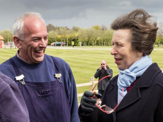 Paul Walkinshaw shares a joke with HRH The Princess Royal, Princess
Anne, after driving the locomotive No. 1 Paul, on the Royal Train operated by the LCLR
during her visit to the line and the Skegness Water Leisure Park in 2017. Paul Walkinshaw shares a joke with HRH The Princess Royal, Princess
Anne, after driving the locomotive No. 1 Paul, on the Royal Train operated by the LCLR
during her visit to the line and the Skegness Water Leisure Park in 2017. Photo courtesy of
Skegness Water Leisure Park.