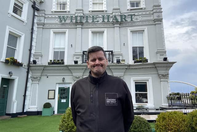 Night porter Mark Williams, of The White Hart Hotel, Boston, now officially recognised as a ‘Super Hero’