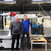Steve Plaskitt (left) and engineer Andrew Green, of Adan Ltd, Boston.
