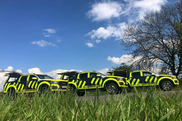 Some of the vehicles used by the LIVES Falls Response team.