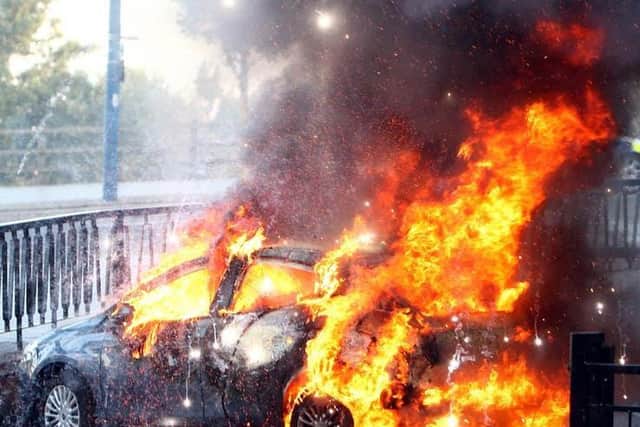 More than 100 vehicles were torched deliberately across Lincolnshire in a year, fire service figures show.