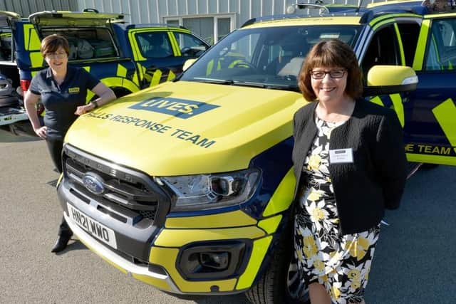 LIVES chief executive Nikki Cooke and county council Deputy Leader Coun Patricia Bradwell at the official launch of the falls service at LIVES HQ in Horncastle. EMN-210528-095529001