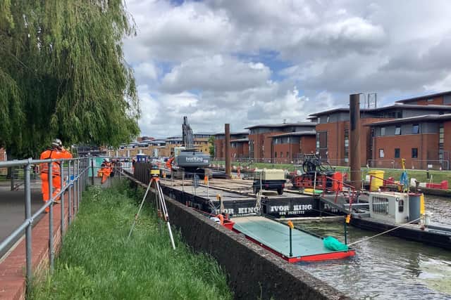 Environment Agency's Fosse Bank defence works. Photo: Environment Agency