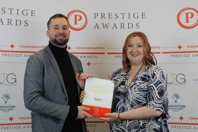 Nicola Brooksbank collected her plaque which will be displayed at the Queen Street Cafe Bistro