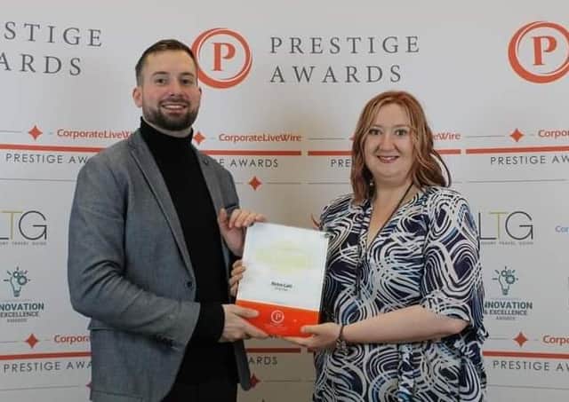 Nicola Brooksbank collected her plaque which will be displayed at the Queen Street Cafe Bistro