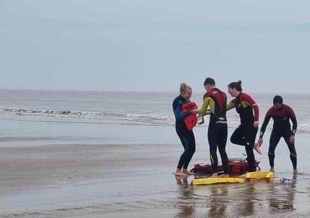 Fitness training on Skegness beach.