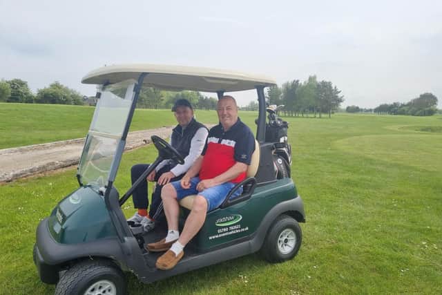 Wayne Burgess and Michael Nadolny are also members of Coastfield's Mablethorpe golf course and said it was great to be back.