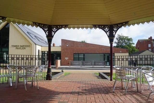 Enjoy coffee in the bandstand and views of Tower Gardens at Cafe Dansant.