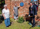 Anita Muchall (Louth Museum), Jess Mackett (Spout Yard trustees), and Mayor of Louth, Councillor Darren Hobson