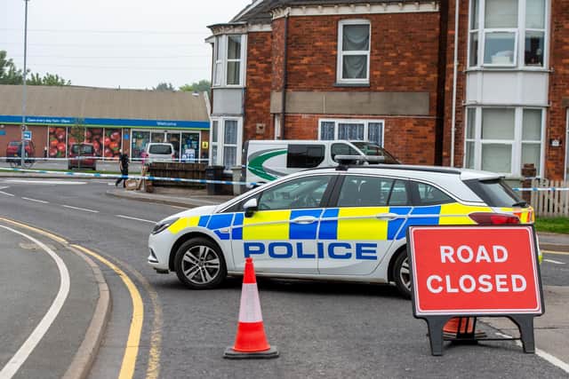 The scene in High Holme Road this morning (Tuesday June 1). Photo: John Aron.