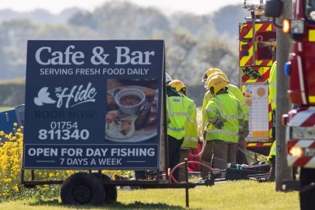 Emergency services at the scene.