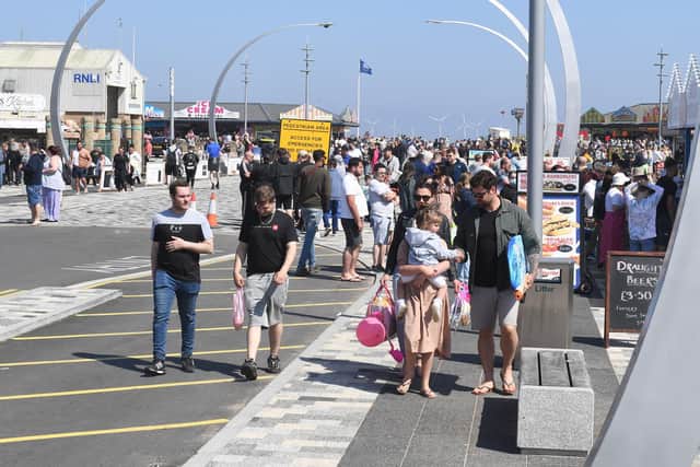 Thousands of families headed to the beach on Bank Holiday Monday and the resort has remained busy.