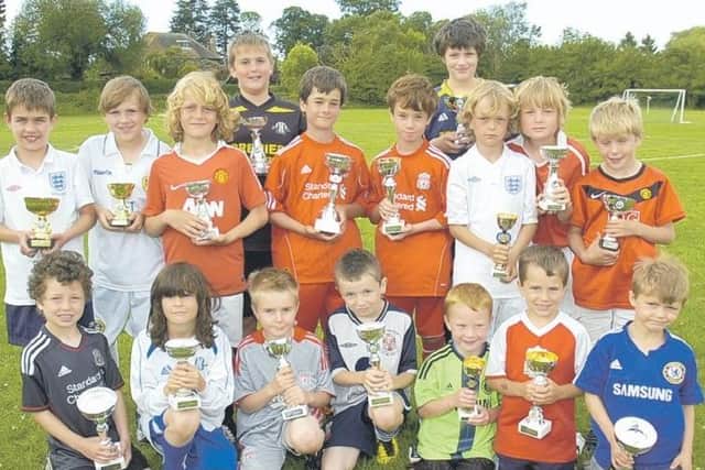 End-of-season trophy winners at Leasingham Junior Football Club.
